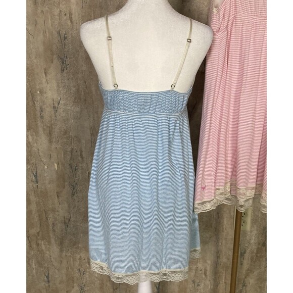 Victoria's Secret PINK Medium Babydoll Chemise Nightgown Cotton Lace Trim Lot 3 - Picture 3 of 11